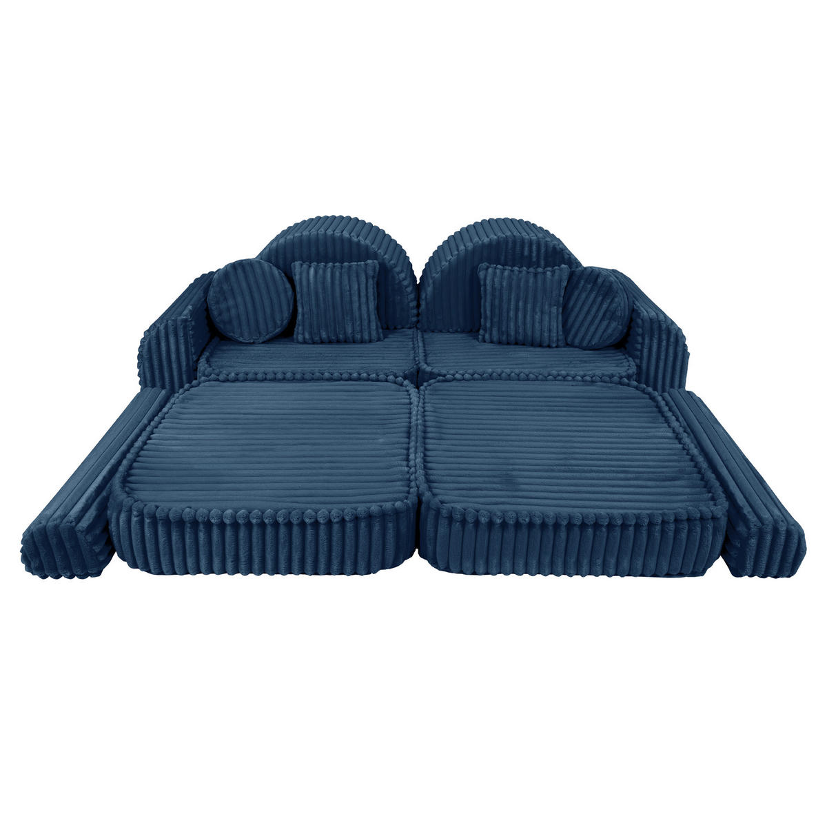 KINDERSOFA, Pocket Max, Churros, Mitternachtsblau - Beere, Textil (120/25/60cm) - MeowBaby