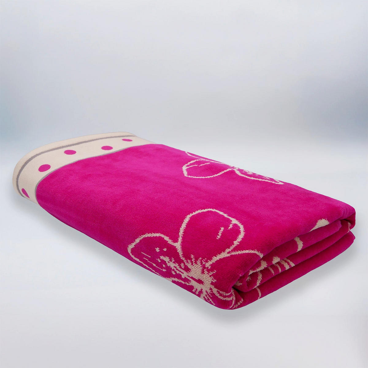 STRANDTUCH Frottee Samt Jacquard Rosa 100x175 470g/m² - Wasaga - Pink, Textil (100/175cm) - LE COMPTOIR DE LA PLAGE