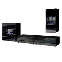 WOHNWAND Kossana 17 Modern Schwarz 300/155/43 cm Modern Style - Schwarz, Holzwerkstoff/Kunststoff (300/155/43cm) - AX Living