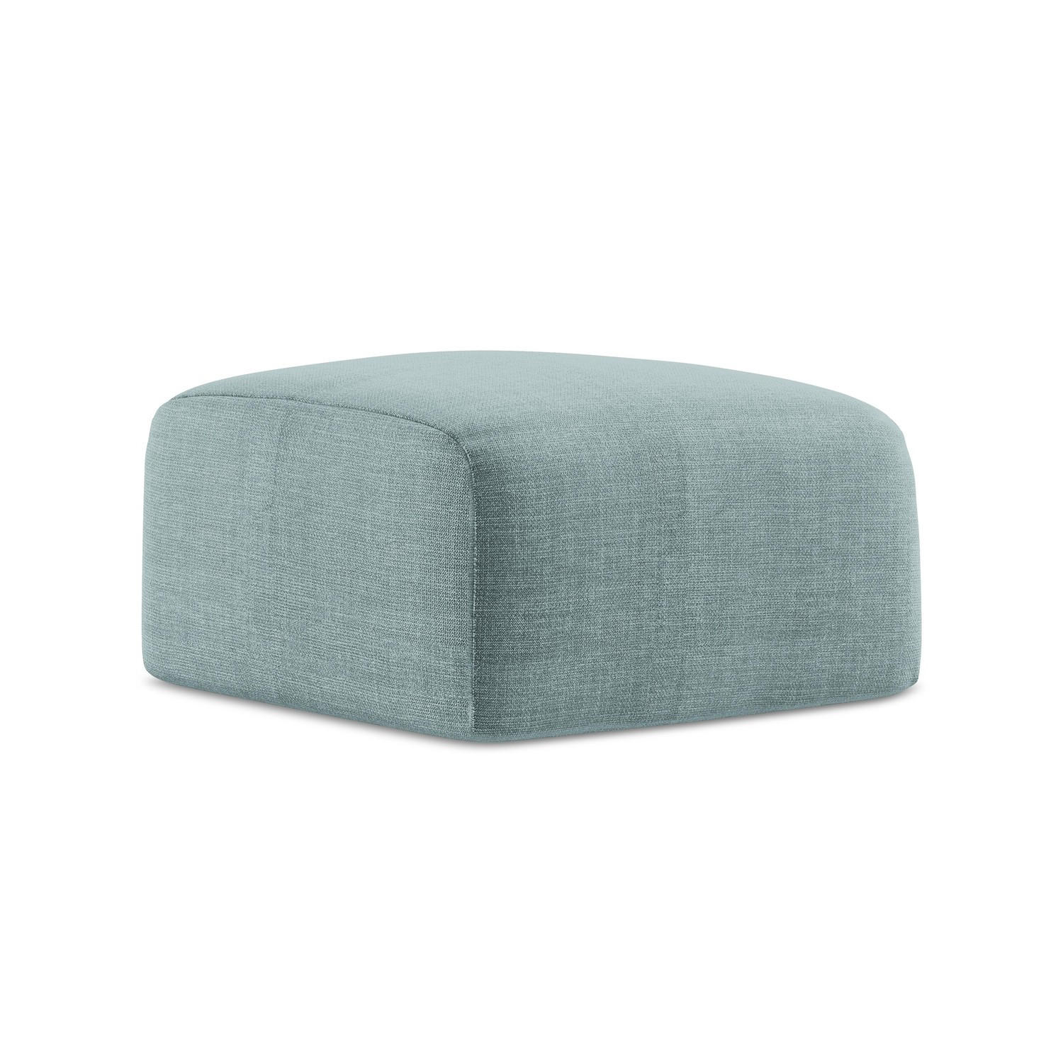 POUF Strukturstoff Blau - Pastellblau/Schwarz, Holzwerkstoff/Kunststoff (65/40/65cm) - LaMiaSofa