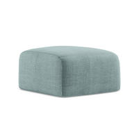 POUF Strukturstoff Blau - Pastellblau/Schwarz, Holzwerkstoff/Kunststoff (65/40/65cm) - LaMiaSofa