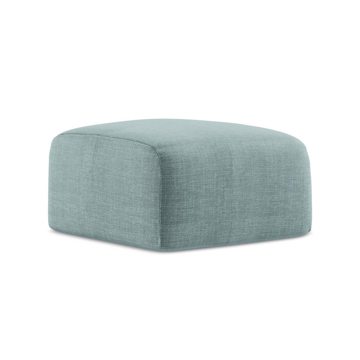 POUF Strukturstoff Blau - Pastellblau/Schwarz, Holzwerkstoff/Kunststoff (65/40/65cm) - LaMiaSofa
