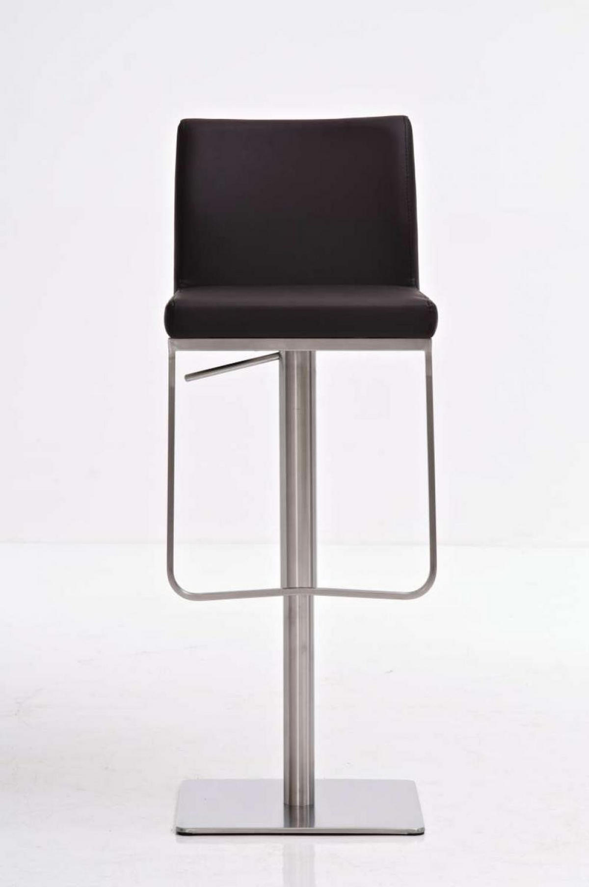 BARHOCKER Lederlook Braun - Edelstahlfarben/Braun, Textil/Metall (42/86/44cm) - CLP