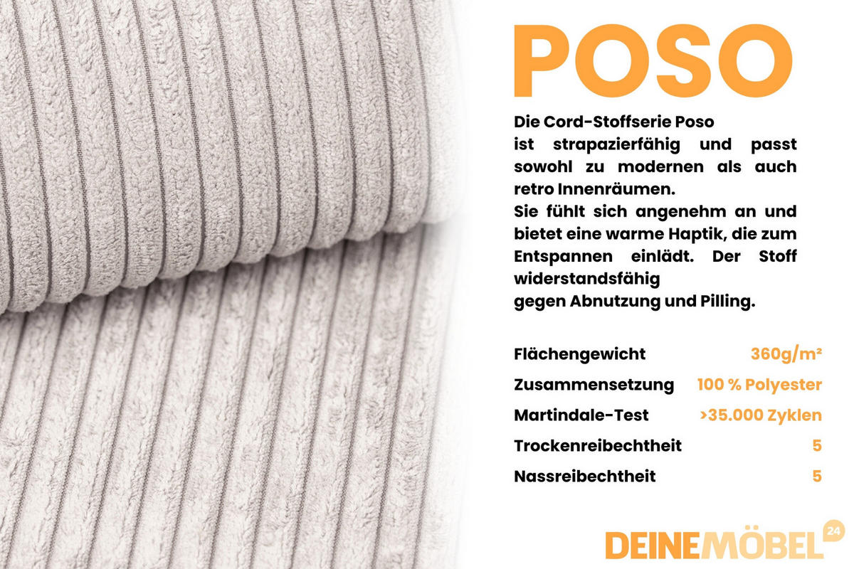 BOXSPRINGBETT JUNG 2 100/200 Cord Ecru mit Matratzen H3 + H4 - Ecru, Holz/Holzwerkstoff (100/200cm) - Deine Möbel 24