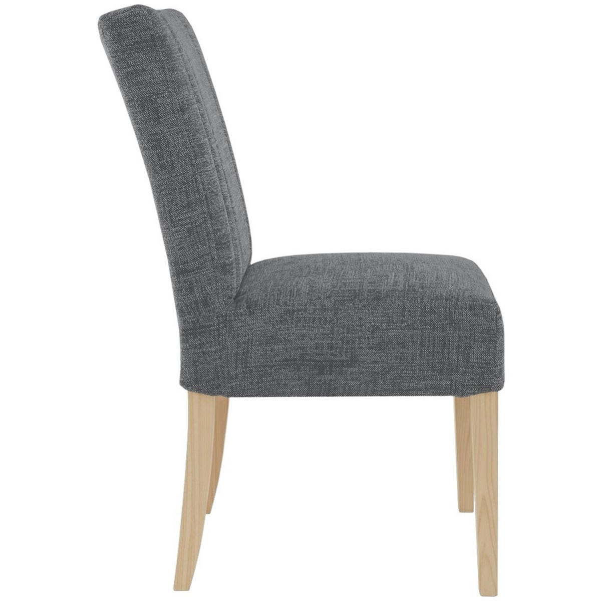 STUHL FREYA mit Buchenholzbeinen, Polsterstuhl, Dunkelgrau - Dunkelgrau/Buchefarben, Holz (47/94/42cm) - Beautysofa