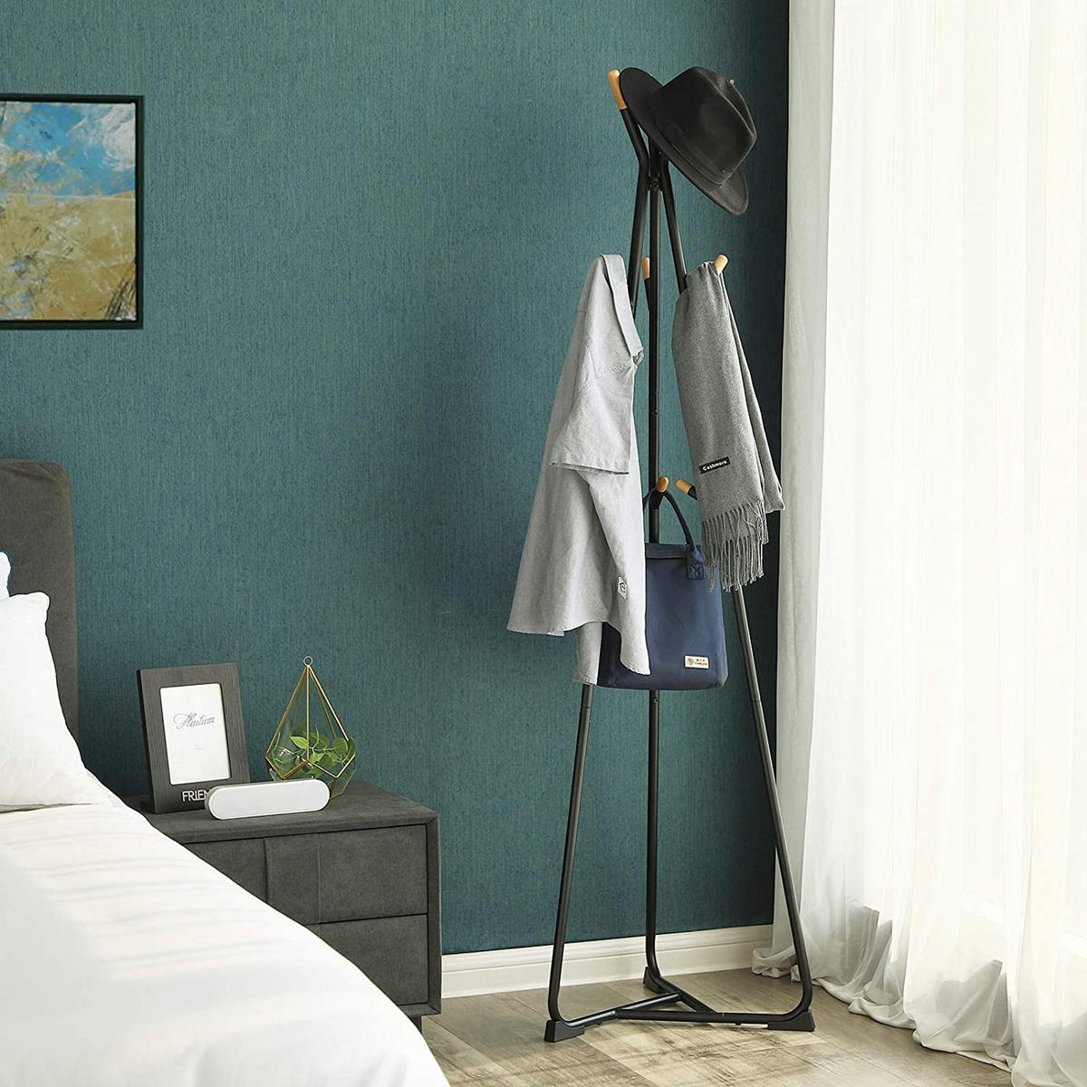 GARDEROBENSTÄNDER - Schwarz, Metall (49/172/49cm) - Mat-Haus