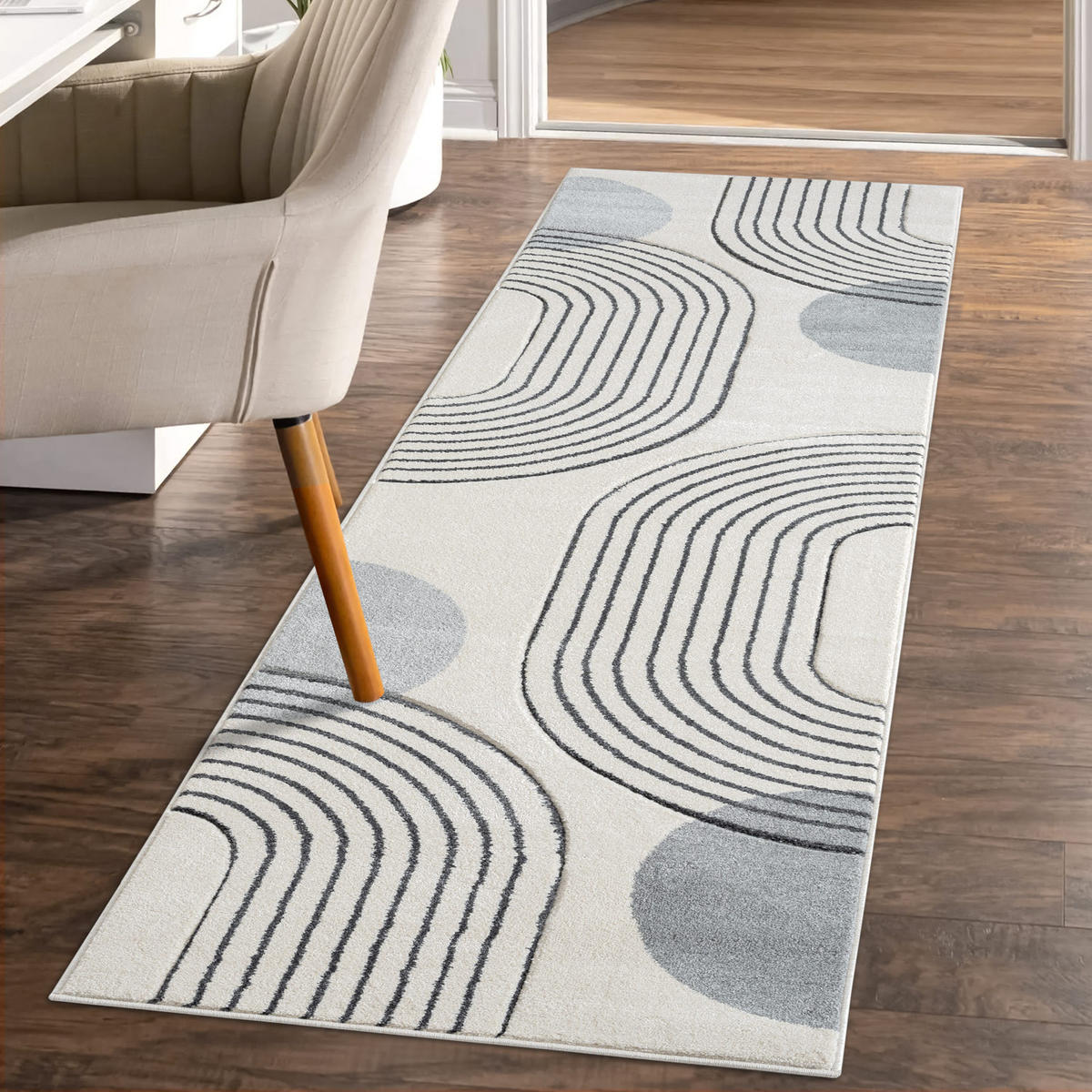 KURZFLOR-TEPPICH Bonito 7170 Grau 80x300 cm - Grau, Textil (80/300cm) - carpet city