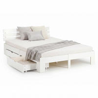 HOLZBETT mit Stauraum 160/200 cm weiß - Weiß, Holz (160/200cm) - Homestyle4u