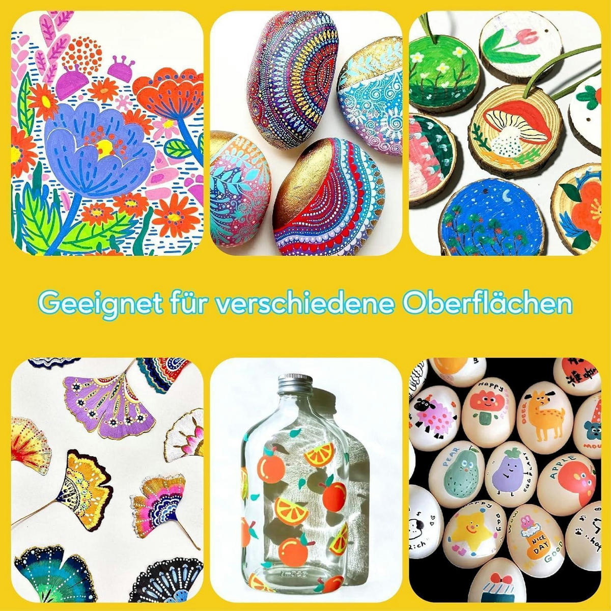 ACRYLSTIFTE 72-teiliges Set mit Doppelspitze - Multicolor, Kunststoff (10/10/15cm)