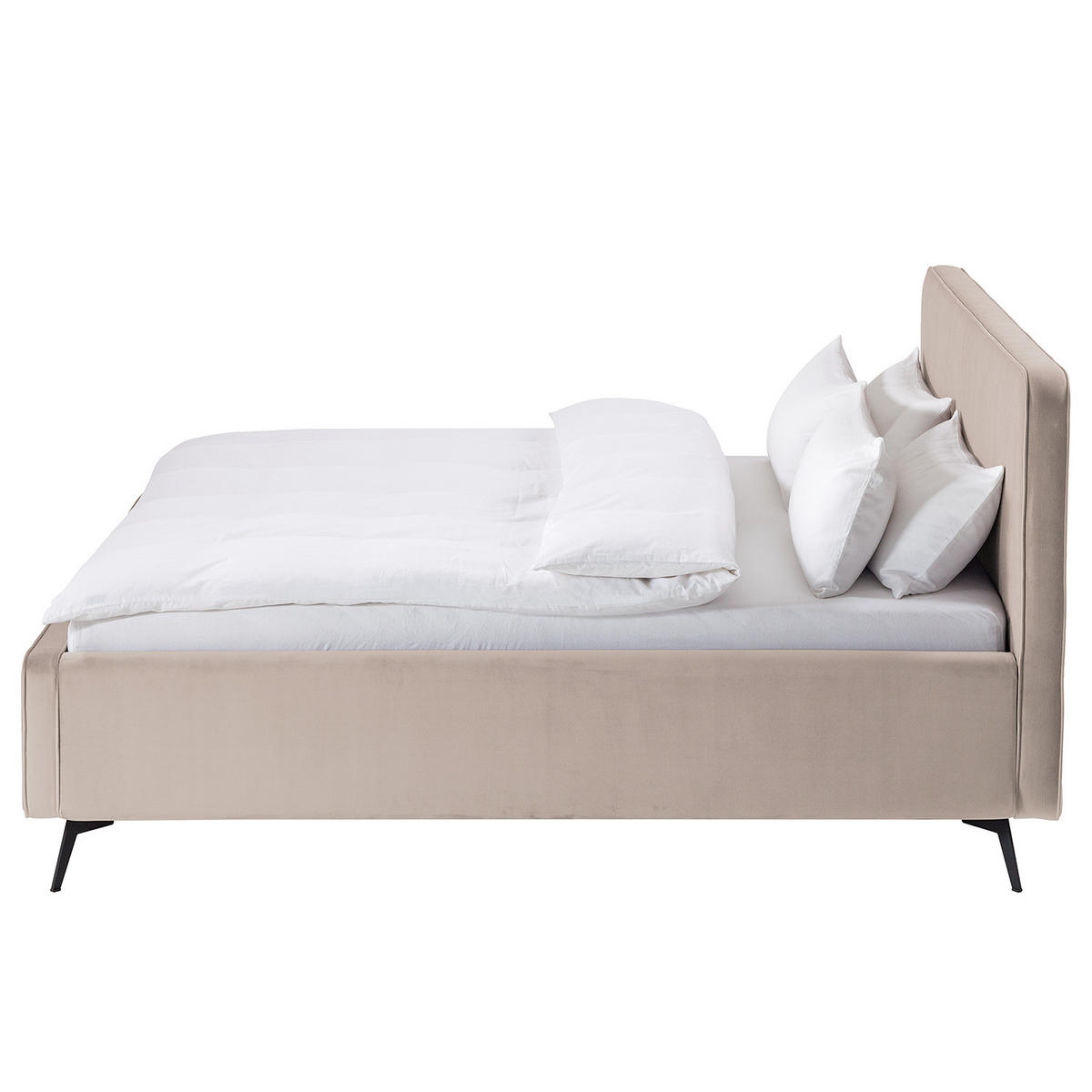 POLSTERBETT - Beige, Textil (200/200cm) - home24