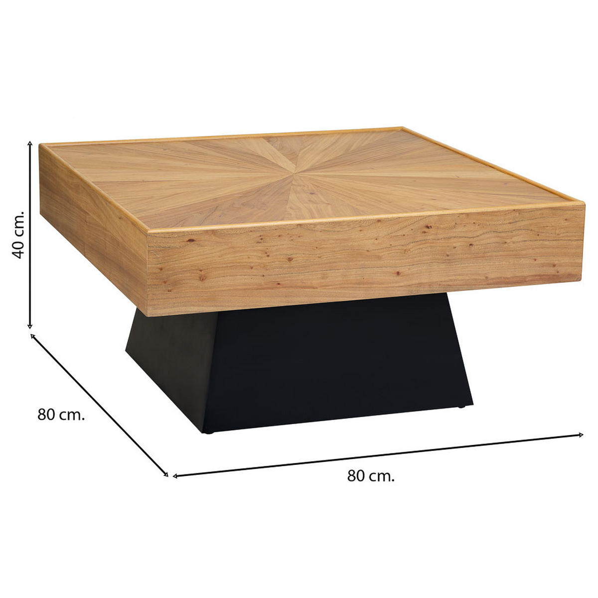 COUCHTISCH aus Holz 80x80x40 cm - Braun, Holz (80/80/40cm) - Wanderlust