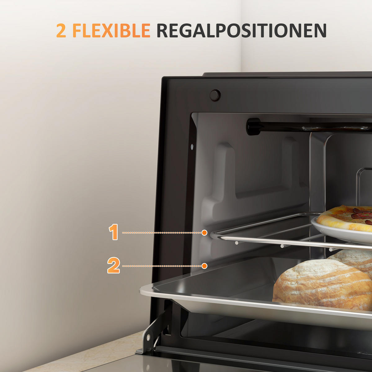 MINIBACKOFEN 9L 750W Mini Ofen mit Backblech & Grillrost, Einstellbare Temperatur 100-230°C, 60 Min. Timer, Schwarz - Schwarz, Metall (35/20/24.6cm) - Beaface