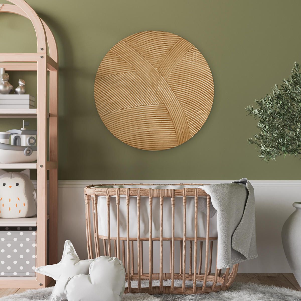 WANDBILD Struktur - Natur - Kunst - Rattan 60x60 cm - Naturfarben, Kunststoff (60/60cm) - MuchoWow