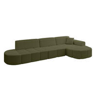 ECKSOFA Ottomane Rechts LIVO-L2 - 337x173x79,5 cm Grün - Grün, Holzwerkstoff/Textil (337/173cm) - ALTDECOR