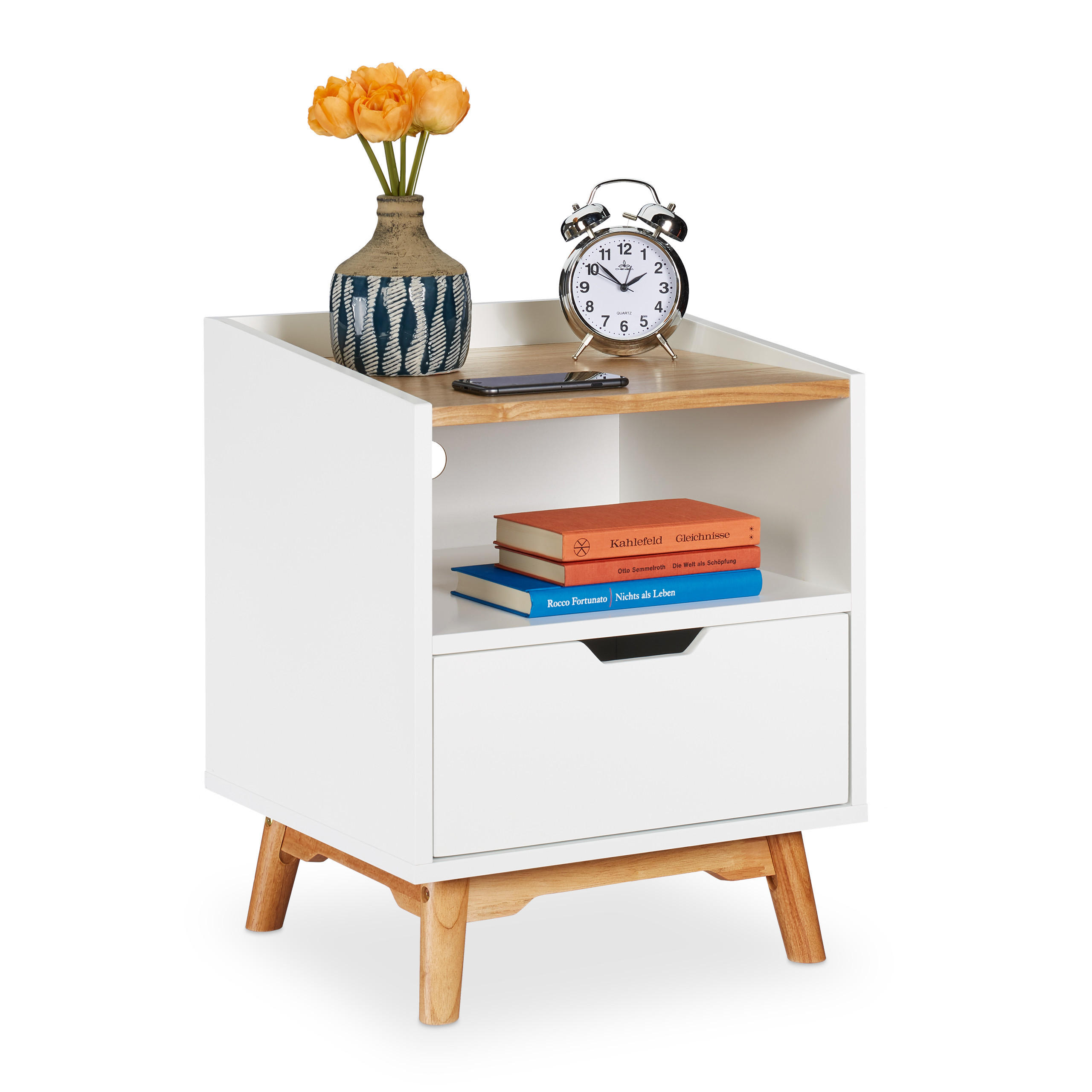 NACHTTISCH - Multicolor, Holz/Holzwerkstoff (43/50/40cm) - Relaxdays