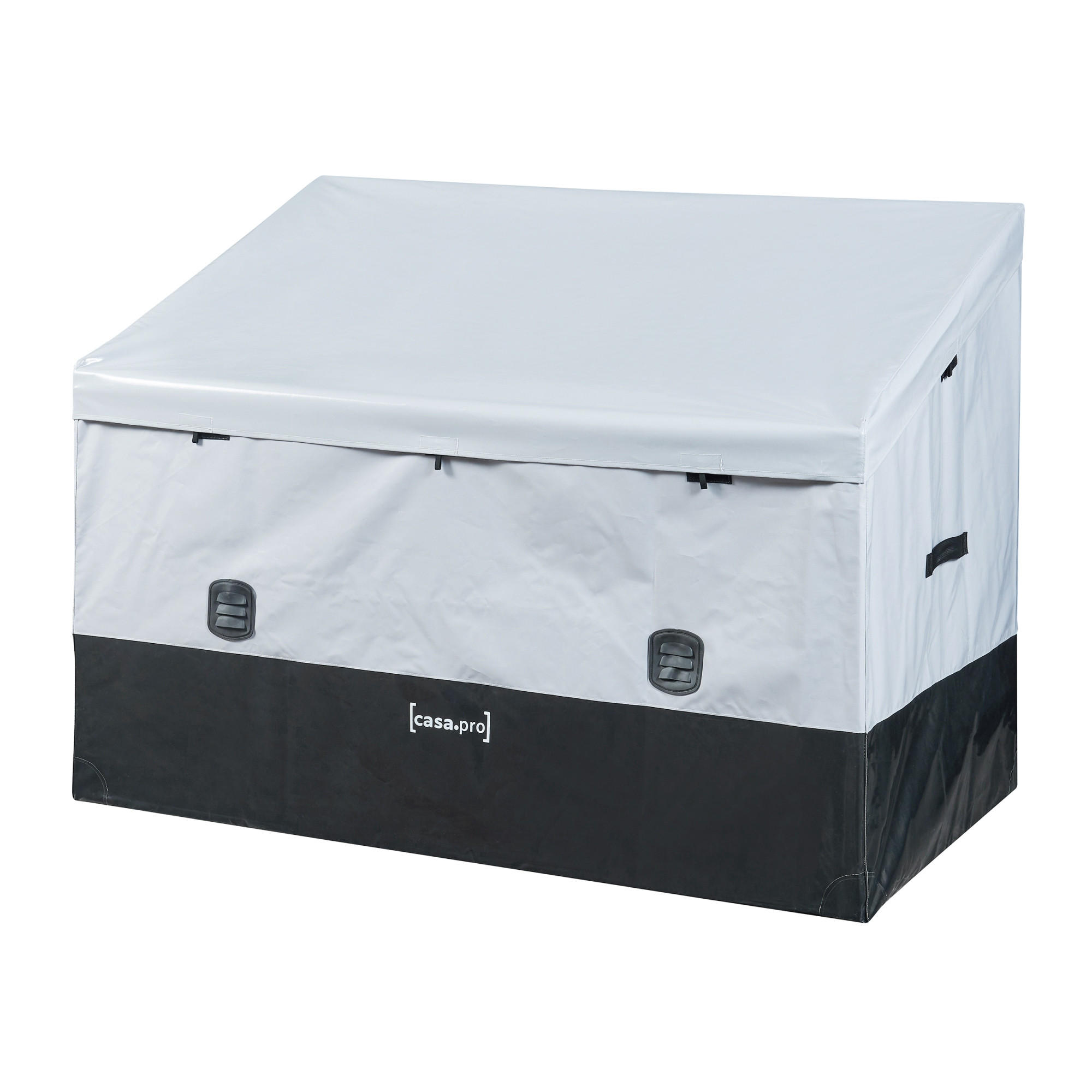 AUFBEWAHRUNGSBOX Alanno - Schwarz/Grau, Textil/Metall (147/109/86cm) - casa.pro