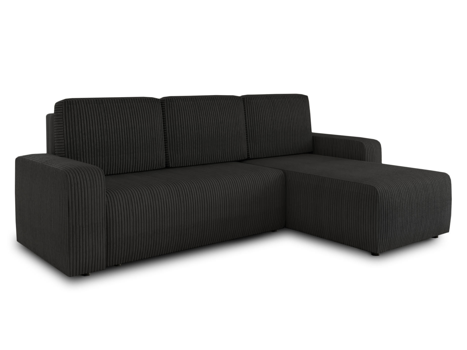 ECKSOFA Roma L - Schwarz, Holz/Textil (236/150cm) - Sofnet