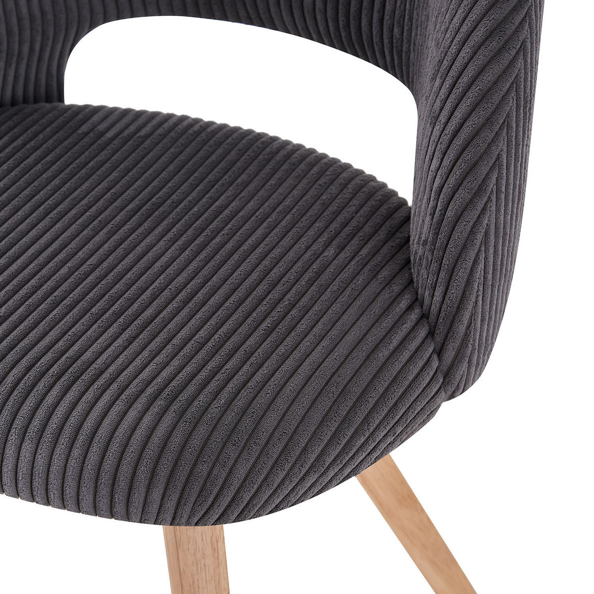 STUHL MARY Anthrazit 2 Stück - Anthrazit, Eichenholz/Textil (53/81/59cm) - B&D Home