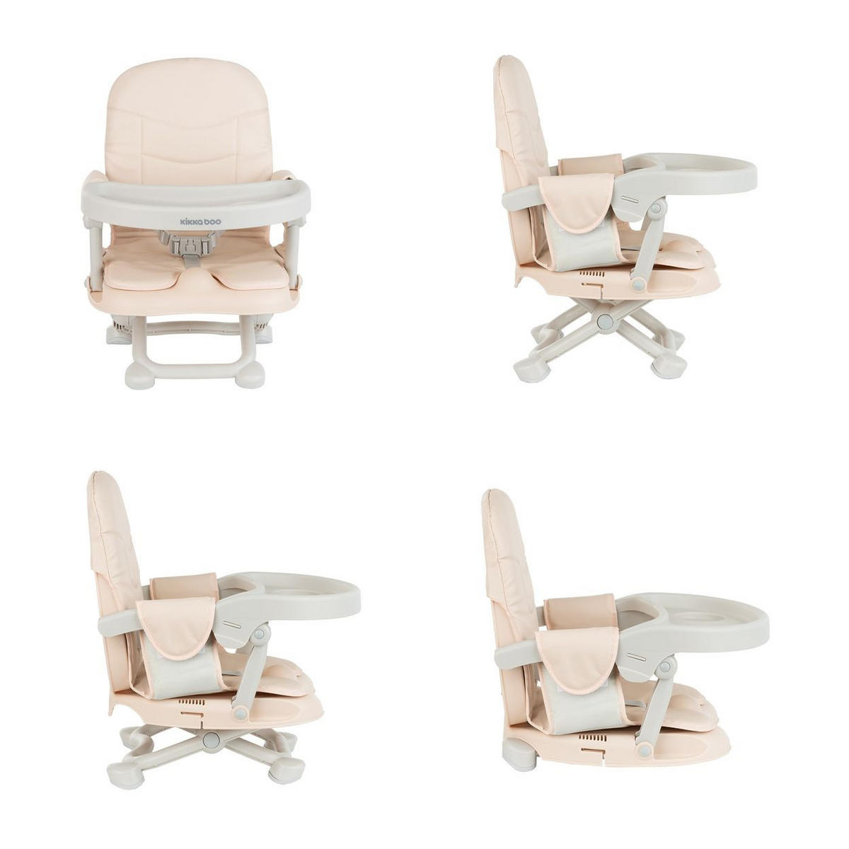 HOCHSTUHL Pappo Booster braun weiß Booster, Tisch, klappbar, Sicherheitsgurt - Beige, Kunststoff (43/51/30cm) - Kikka boo