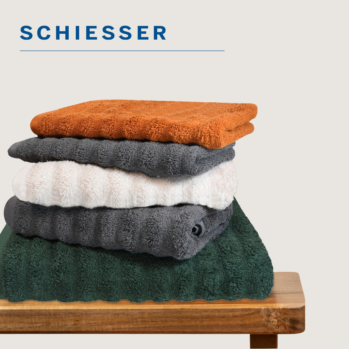 DUSCHTUCHSET Neapel 2-teilig - Creme, Textil (70/140cm) - SCHIESSER