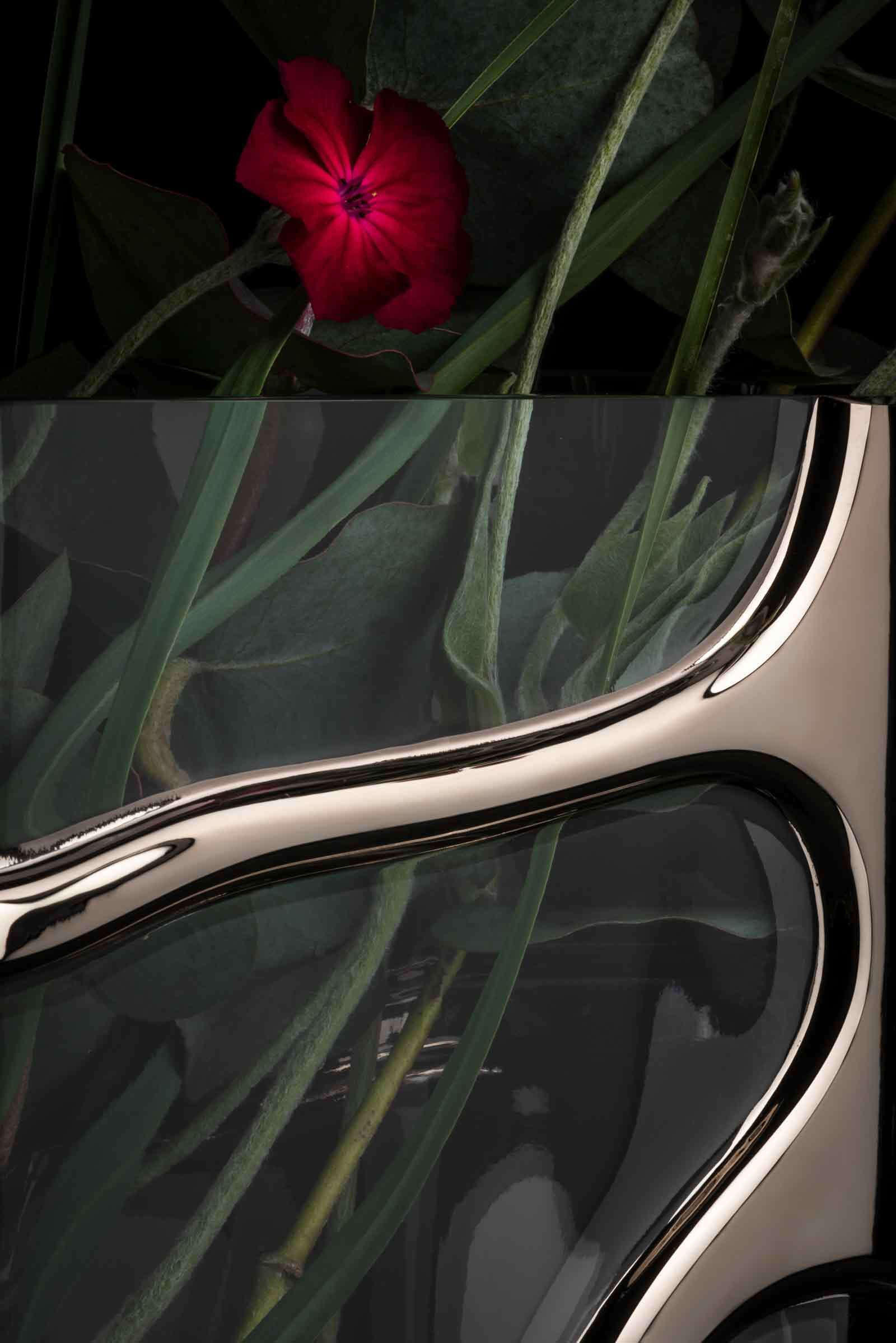 VASE Stargate platin 22,3 cm - Platinfarben, Glas (22.3cm) - Eisch