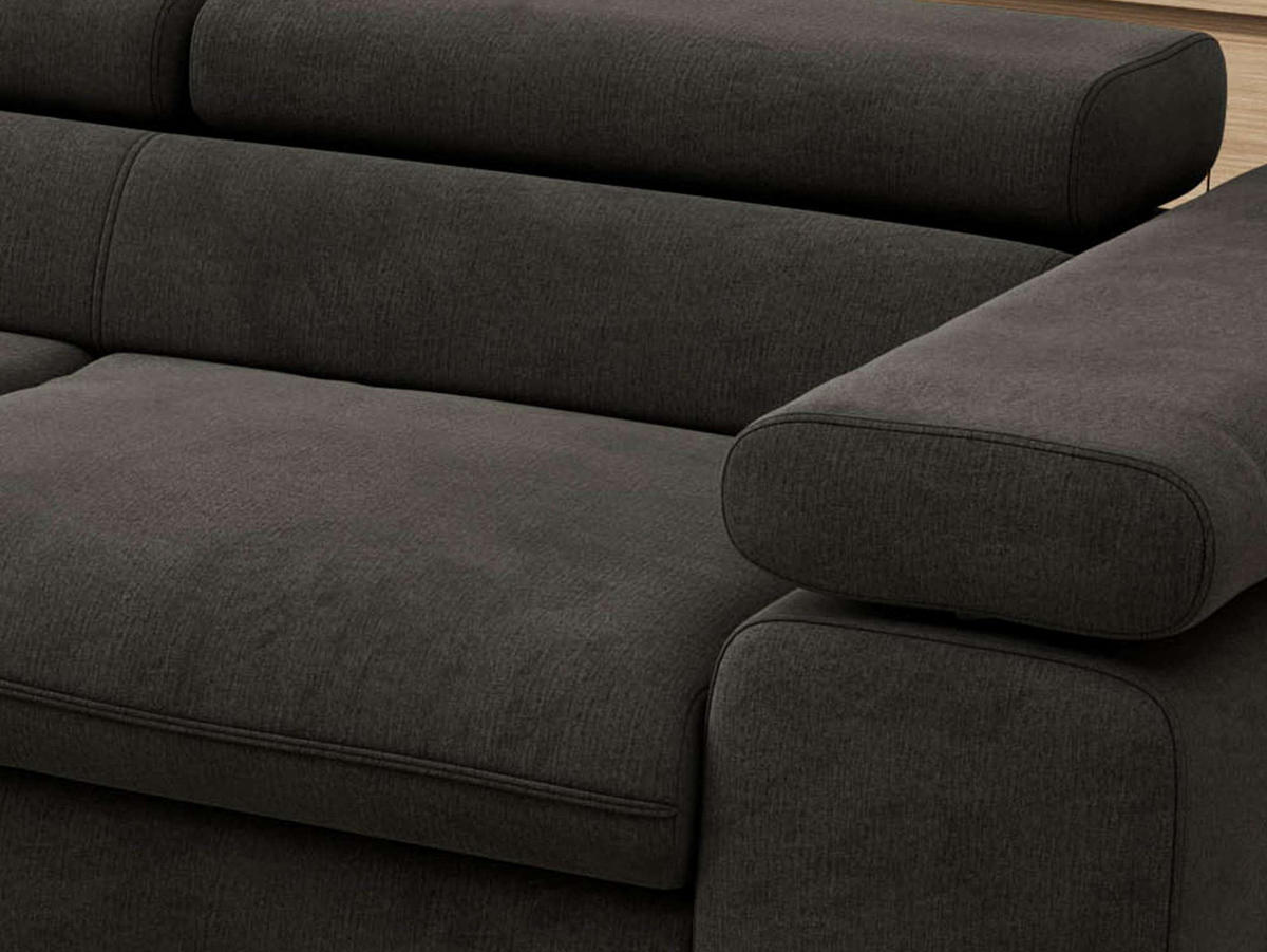 ECKSOFA PABLO L Dunkelgrau Velvet - Links Seite - Dunkelgrau/Schwarz, Textil/Metall (208/273cm) - MKS