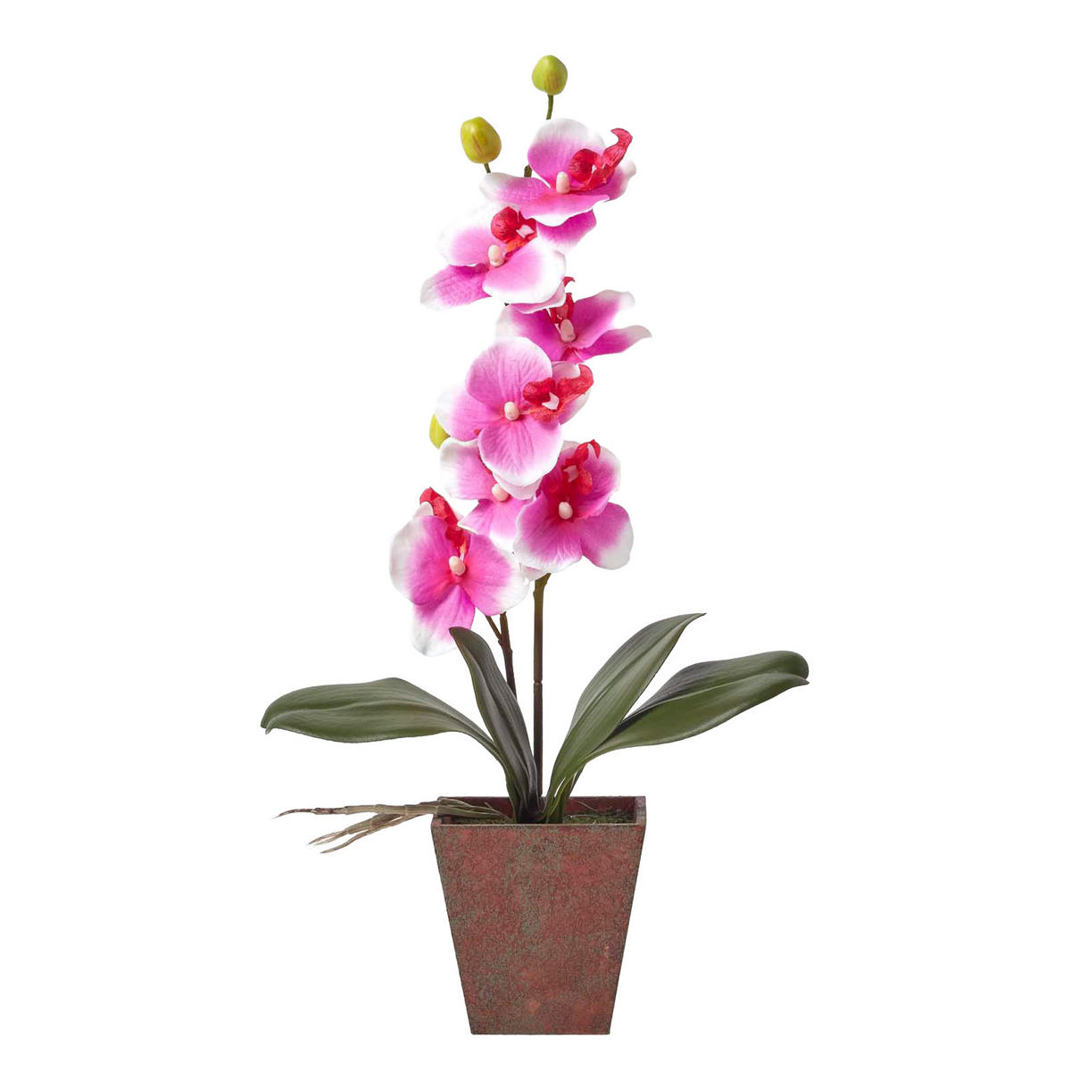 KUNSTBLUME Orchidee rosa im Deko-Topf, 48 cm - Pink, Kunststoff (48cm) - Homescapes