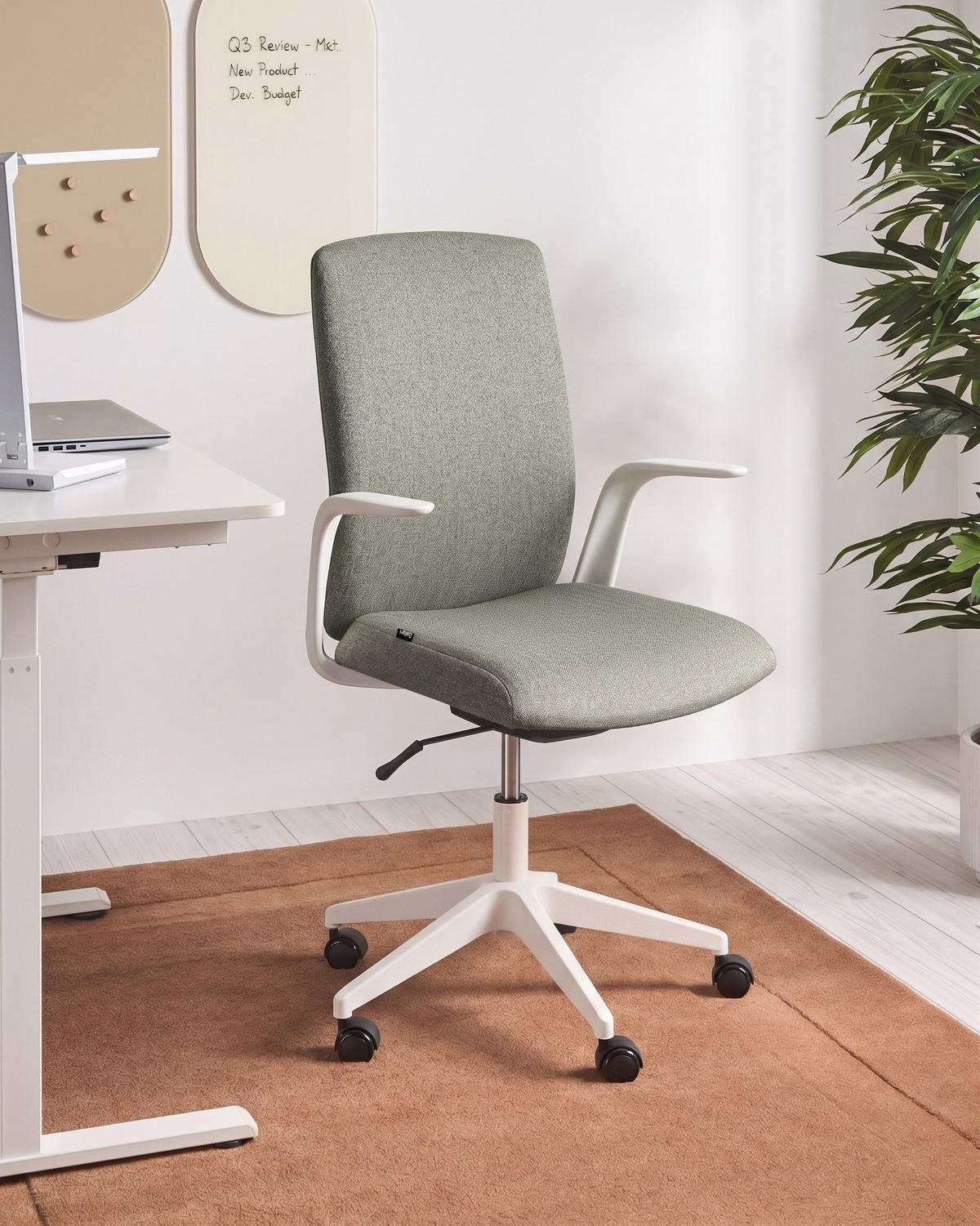 BÜROSTUHL Stoff Grün Captain - Grün, Textil (62/100/58cm) - Beliani
