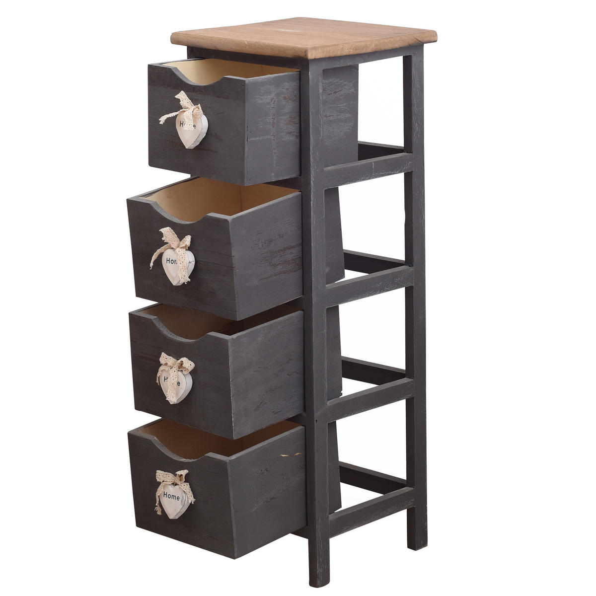 KOMMODE Grau 25/25/71 cm - Grau, Holz (25/71/25cm) - Mobili Rebecca