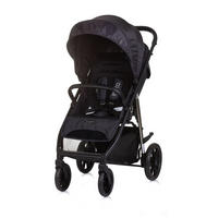 KINDERWAGEN Insta schwarz Fußabdeckung, Federung, Korb, Gurt, klappbar - Schwarz, Metall (87/53/105cm) - Chipolino