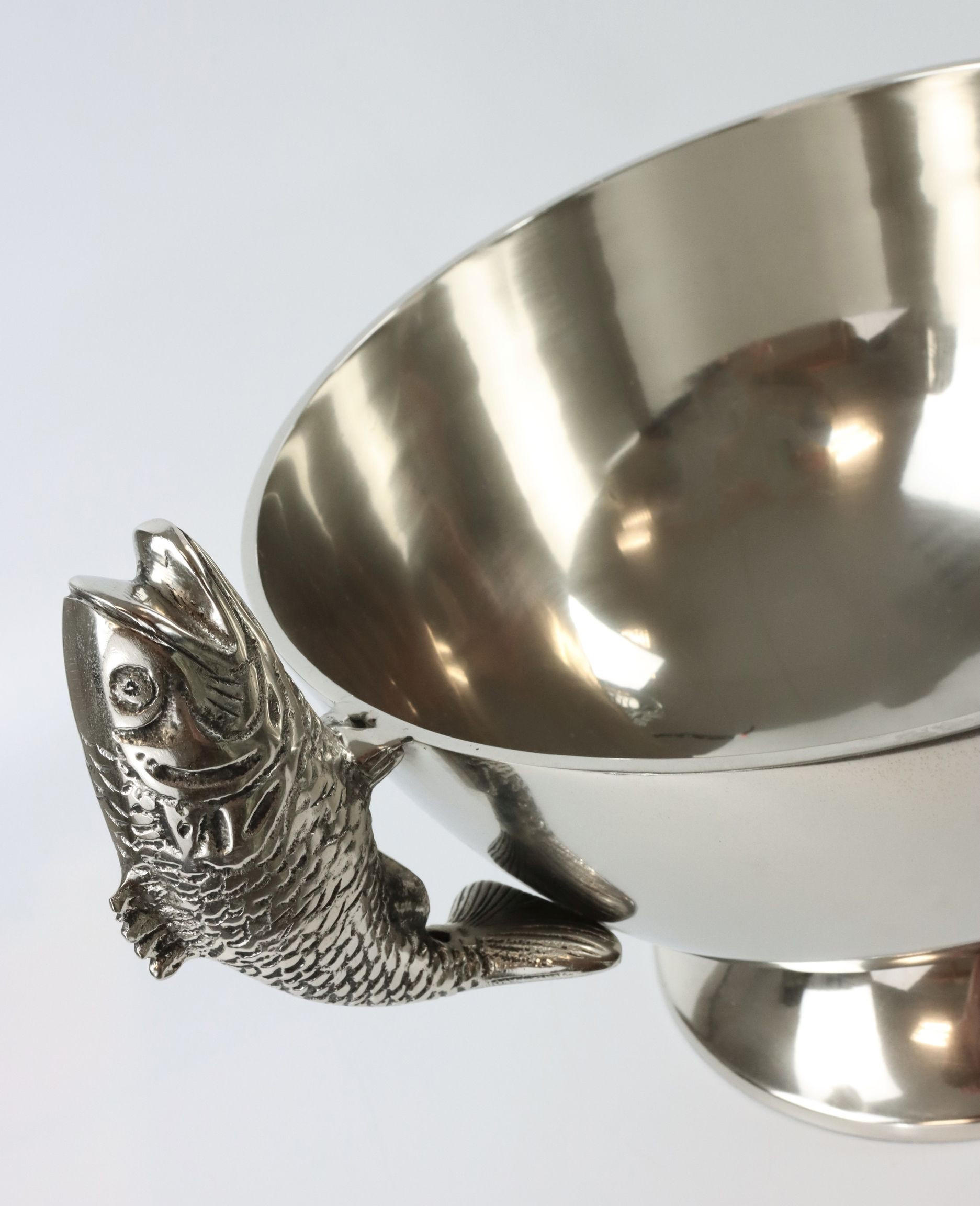 DEKOSCHALE Fische 45 cm - Silberfarben, Metall (45cm) - FURNARO