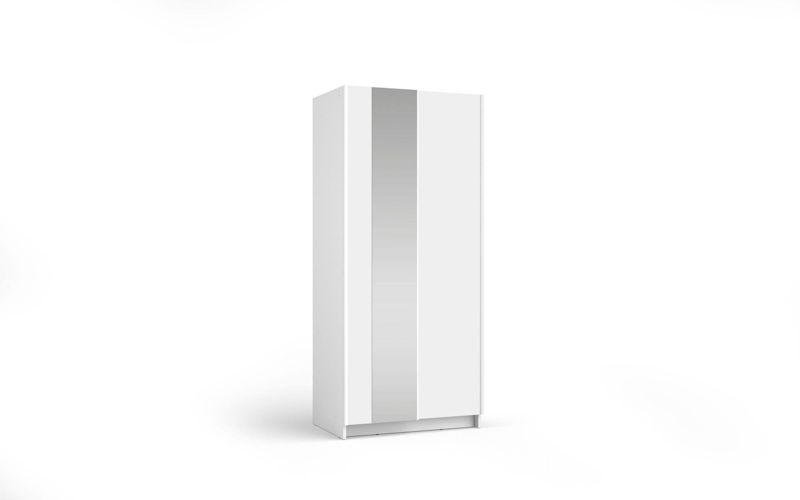 SCHIEBETÜRENSCHRANK SORVIA 06 - 80×182×54,6 cm 2-Türig Weiß - Weiß, Holzwerkstoff (80/182/54.6cm) - Milaros Markt