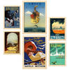 POSTER Set Mit 6 Land & Stadt Größe A3 & A4 Rahmen aus hellem Holz - Beige, Papier (29.7/1cm) - Nacnic