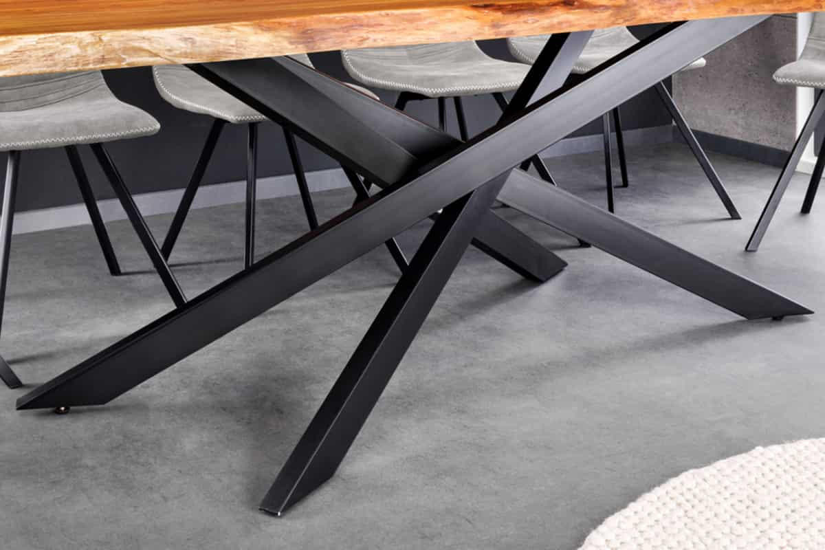 ESSTISCH MAMMUT Akazie 200cm - Schwarz/Braun, Holz/Metall (96/200/81cm) - riess-ambiente