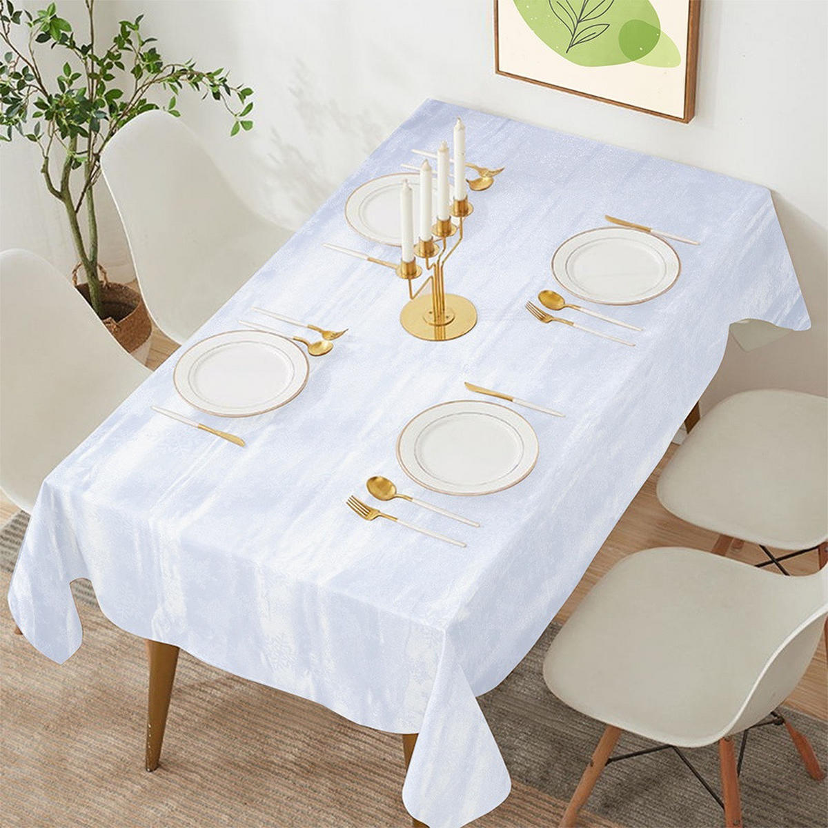 WEIHNACHTSTISCHDECKE Fleckenabweisend 220 x 150 cm - Weiß, Textil (220/150cm) - Excellent Houseware