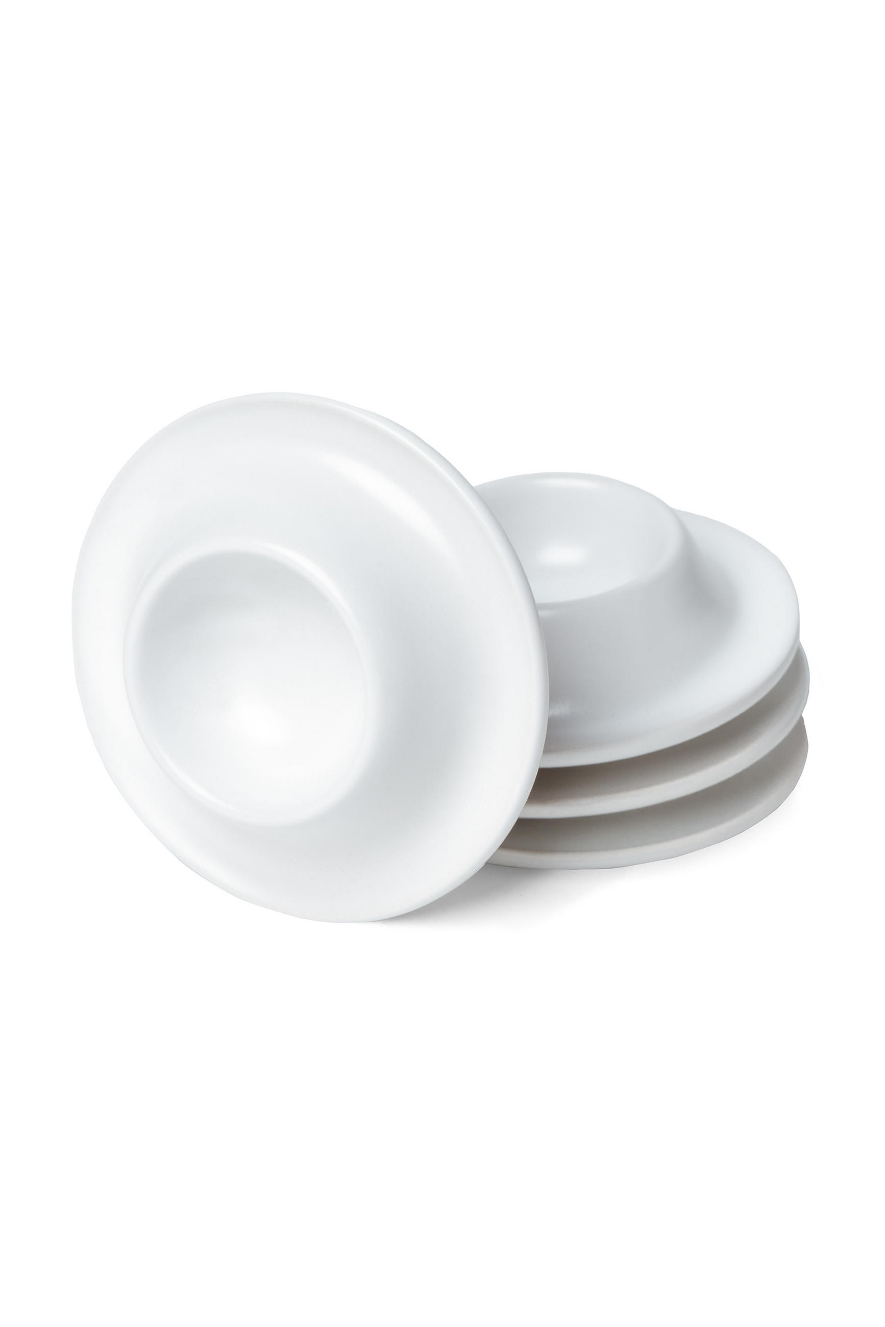 EIERBECHER Set 4er Set - Weiß, Keramik (19.5/3.7/20.5cm) - MIAMIO