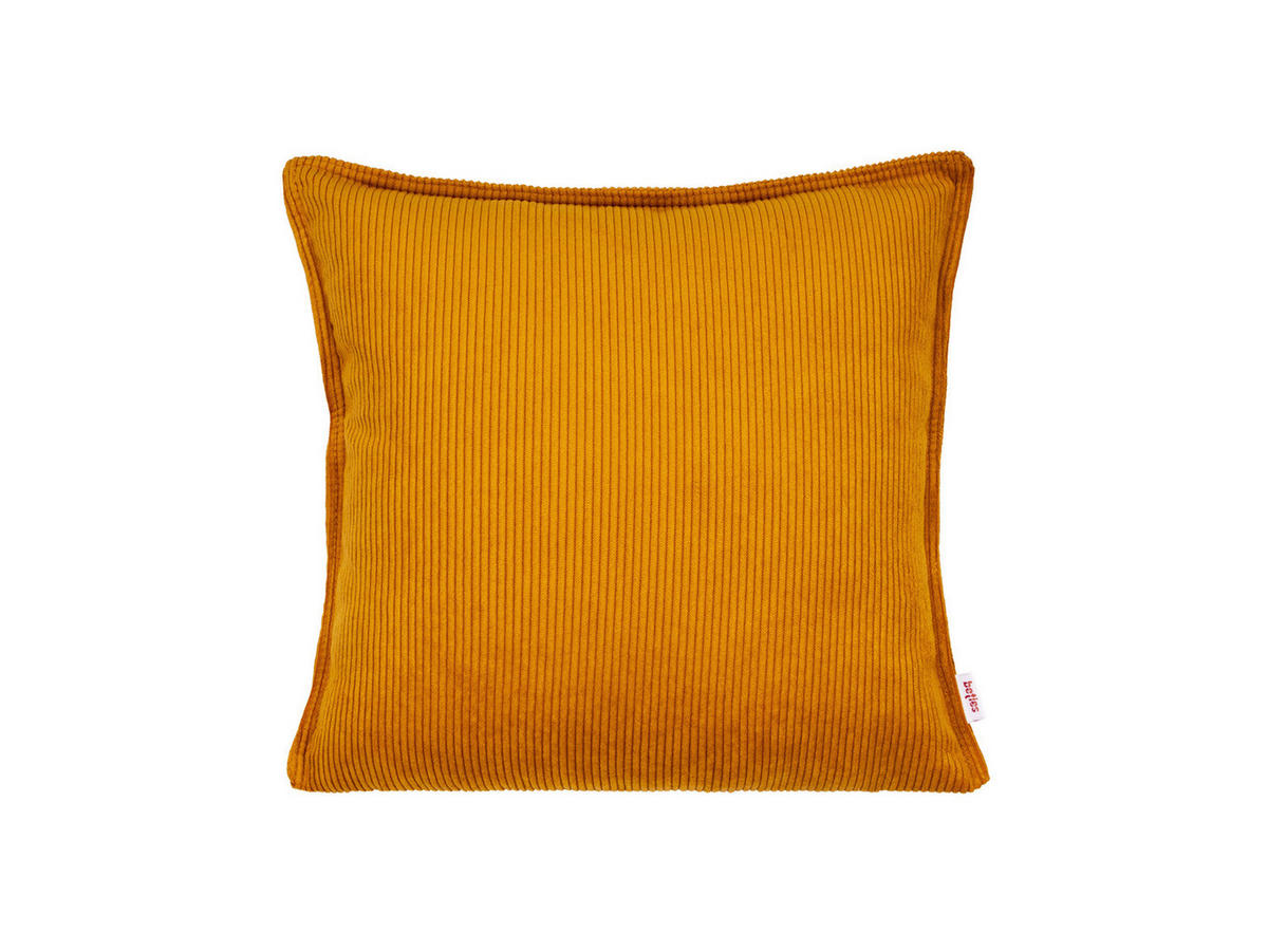 KISSENHÜLLE HYggelig No.1 kurkuma-gelb Cord-Samt 40/40 cm - Gelb, Textil (40/40cm) - beties Heimtextil