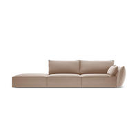 LINKES-SOFA Kaelle aus Samt beige 4 Sitzplätze - Beige, Textil (110/85/264cm) - Micadoni