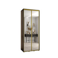 SCHWEBETÜRENSCHRANK 235,2/120/60 2-türig - Goldfarben/Schwarz, Holz/Metall (120/235/60cm) - Abiks Möbel