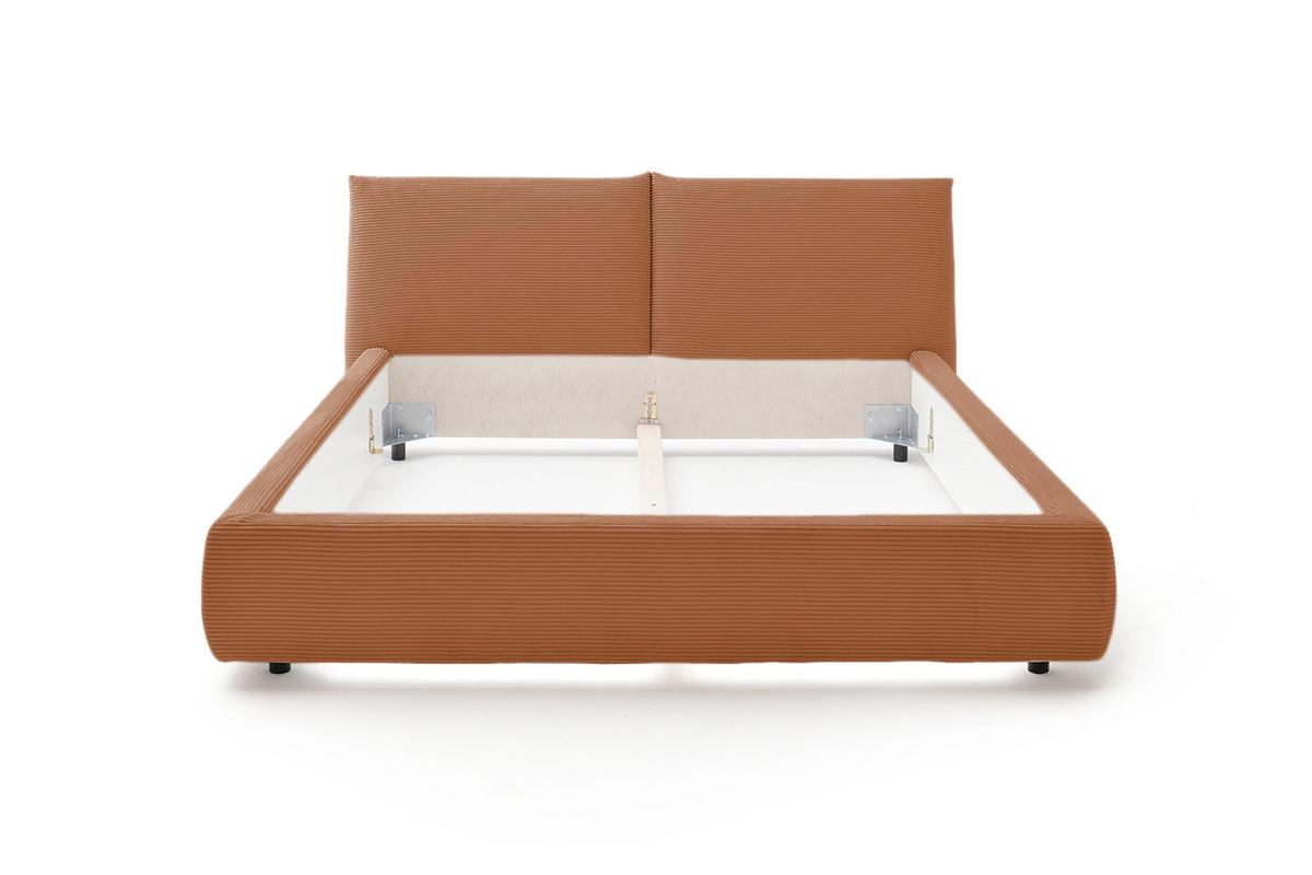 POLSTERBETT HENRY Braun Cord - Schwarz/Braun, Textil (180/200cm) - KAWOLA
