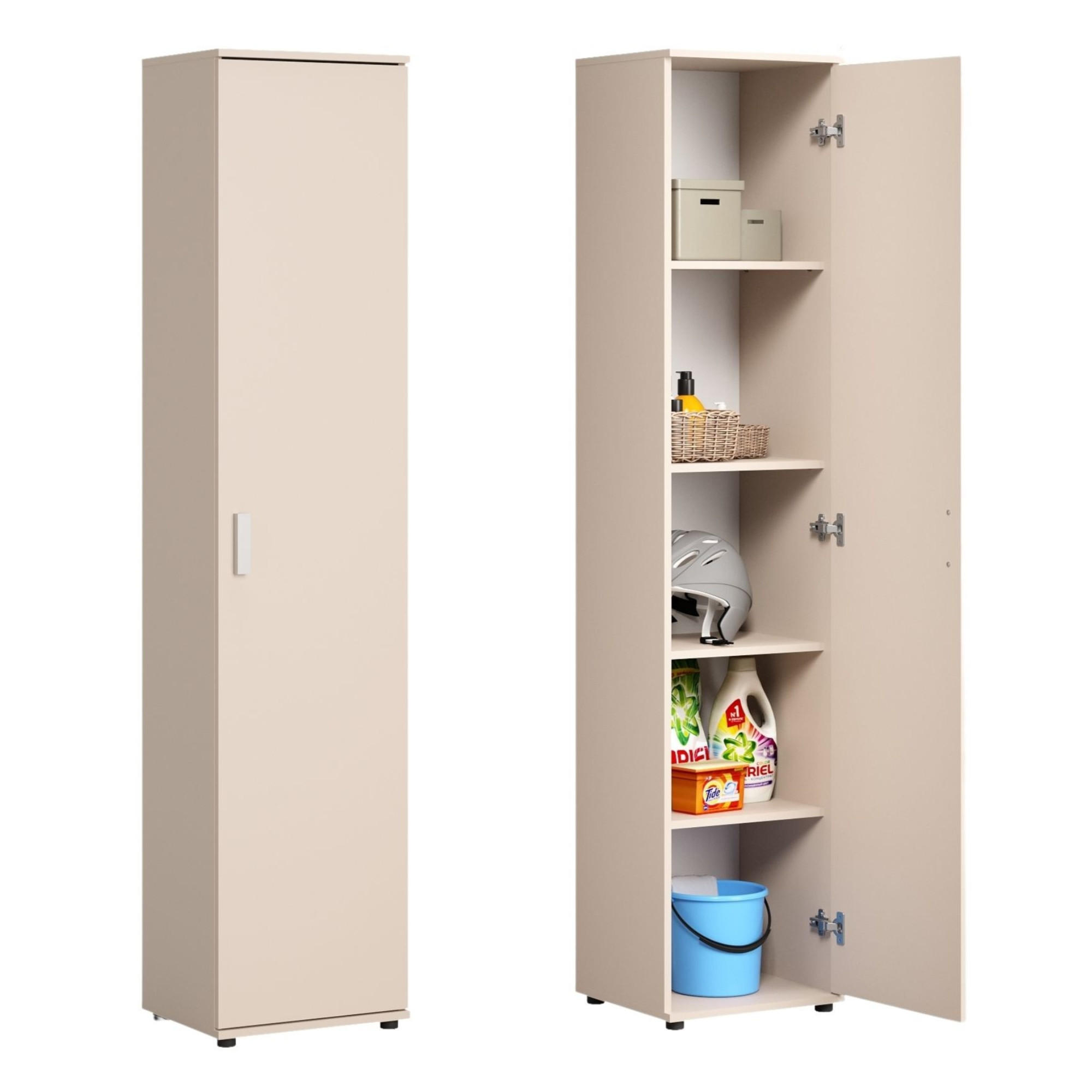 MEHRZWECKSCHRANK mit 1 Tür & 4 Einlegeböden in Kaschmir - Kaschmir, Holzwerkstoff (40/184/35cm) - Home Collective