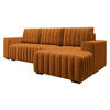 ECKSOFA Hugo, Seite: Rechts - Dunkelbraun/Orange, Holz/Textil (240/140cm)
