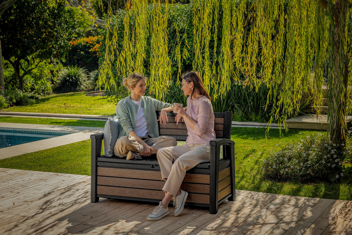 GARTENBANK mit Stauraum Signature - Walnussfarben, Kunststoff (72.5/70/151.7cm) - Keter
