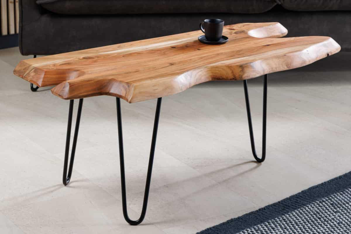 COUCHTISCH WILD Akazie rechteckig Natur 100cm - Braun, Holz/Metall (41/100/40cm) - riess-ambiente
