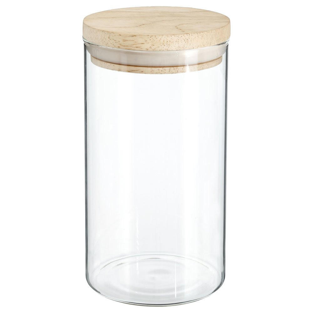 LEBENSMITTELBEHÄLTER mit Bambusdeckel 1 l 10/10/18 cm - Transparent, Glas (1L) - 5five Simply Smart