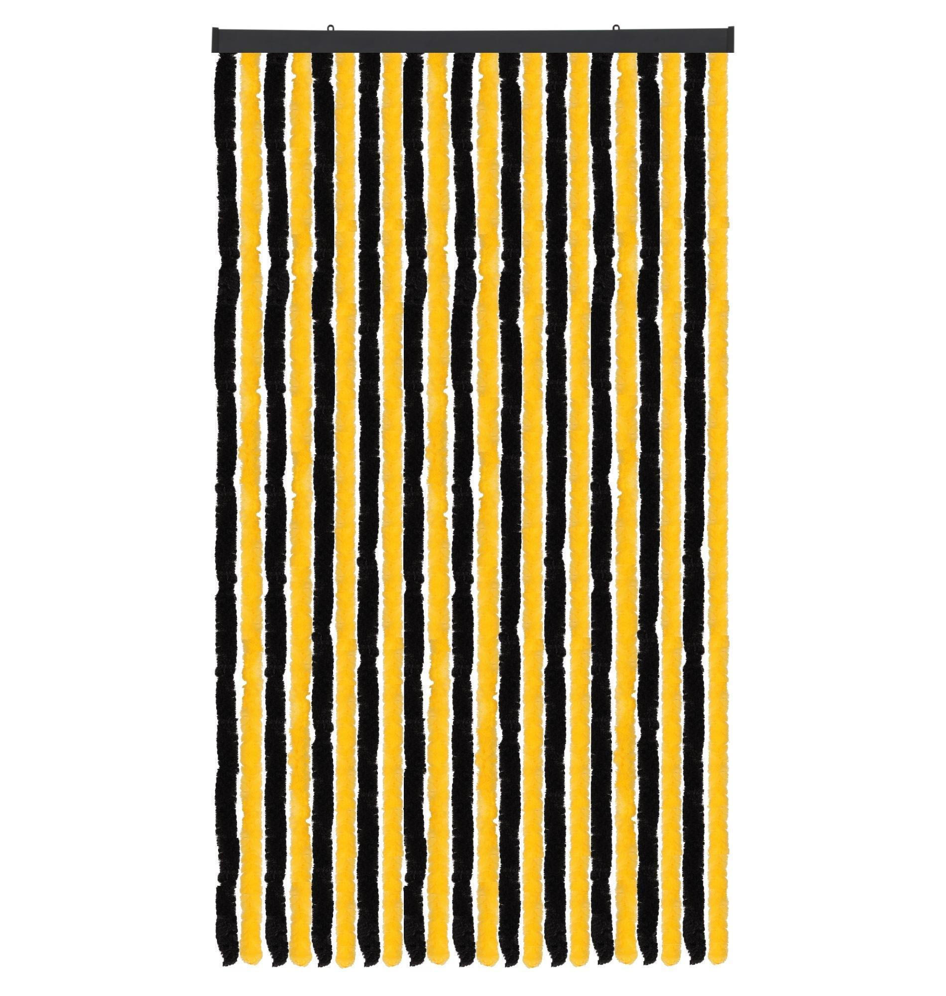 FLAUSCHVORHANG (90x200 cm) Türvorhang in "Schwarz-Gelb" - Dunkelgelb, Kunststoff (90/2/200cm) - Arsvita