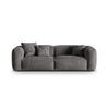 SOFA modular Martina aus Samt grau 3 Sitzplätze - Grau, Textil (240/75/106cm) - Micadoni
