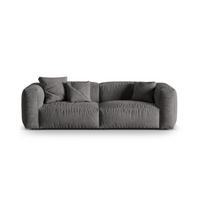 SOFA modular Martina aus Samt grau 3 Sitzplätze - Grau, Textil (240/75/106cm) - Micadoni