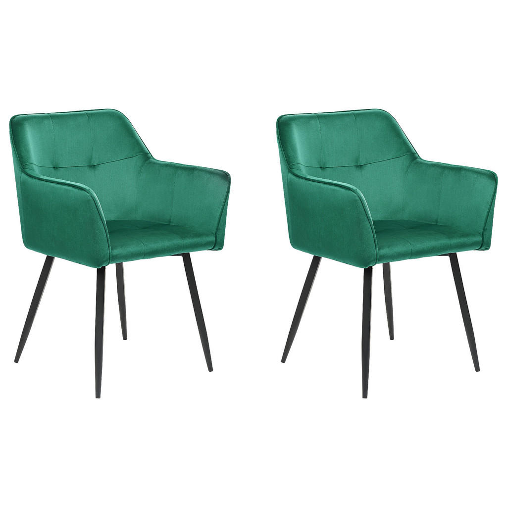 SCAUN DE BUCĂTĂRIE set de 2 catifea verde Jasmin