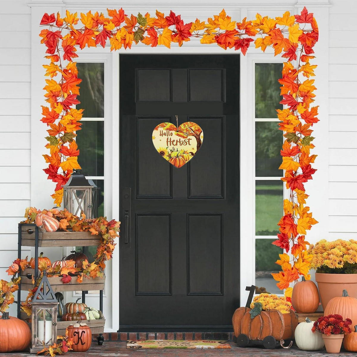 HERBSTGIRLANDE 2-teiliges Set 1.8 m Ahornblätter - Multicolor, Kunststoff (5cm)